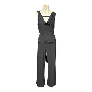 Vintage Y2K Black‎ Cowl Neck Halter jumpsuit